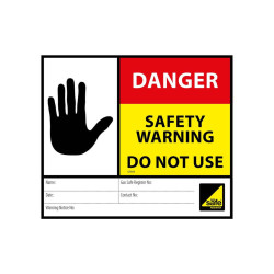 Danger Safety Warning Do Not Use Labels or Tags, each